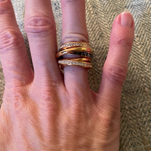 Swarovski Ring Dynamic Dark Crystal Rose Gold Sz 5 - Picture 4 of 8